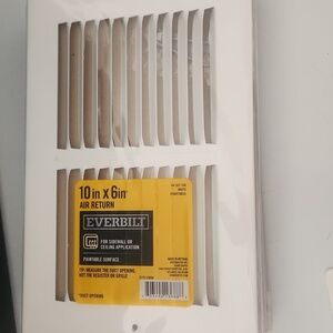 4 Everbilt White Air Return Grille 10x6in